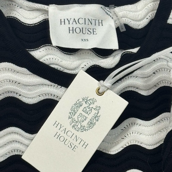 Black White Wavy Stripe Knit Maxi Dress Wilder Tuckernuck Hyacinth XXS - Picture 8 of 9